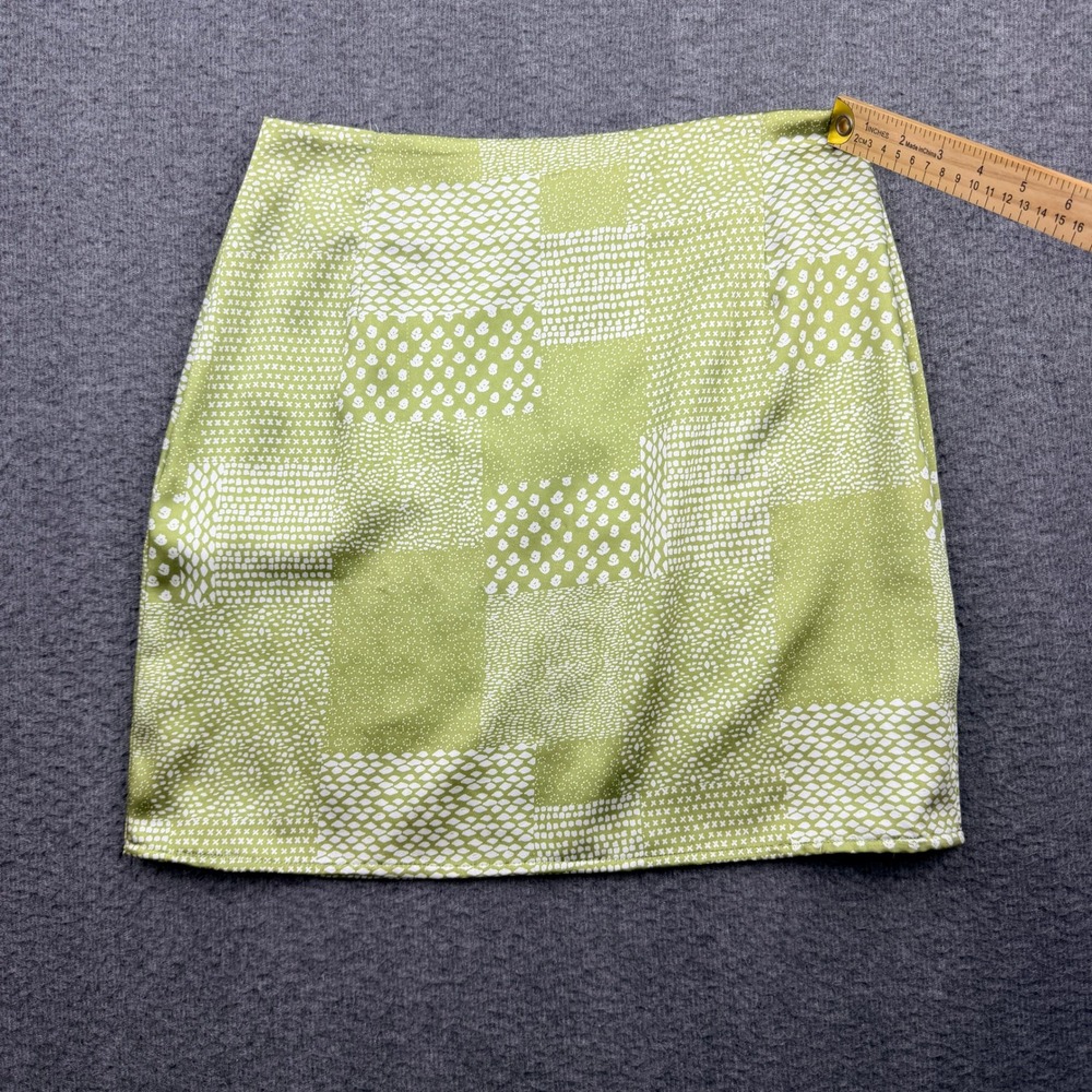 Kendall &‎ Kylie Green Patchwork Print Mini Skirt Women's L Large 101295